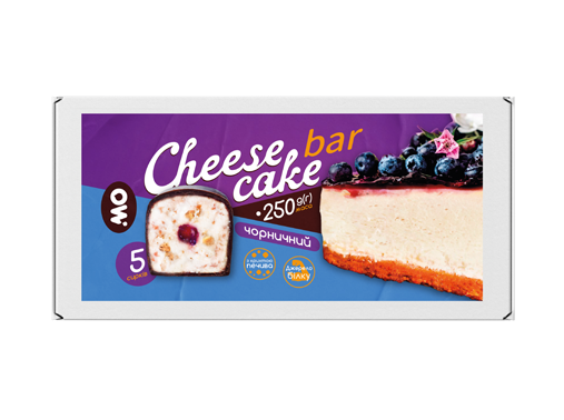 Сирок молоковмісний глазурований з цукром та печивом «Cheese cake bar» чорничний Молочний Острів 250 гр